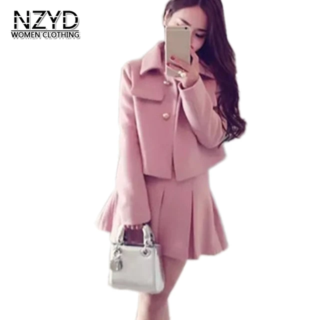 Cheap 2018 Spring Autumn Women Woolen Sets New Style Fashion Coat+Skirts Two-Pieces Suits Casual S-XL Female Blends Sets NZYD1022 Cheap 2018 Spring Autumn Women Woolen Sets New Style Fashion Coat+Skirts Two-Pieces Suits Casual S-XL Female Blends Sets NZYD1022