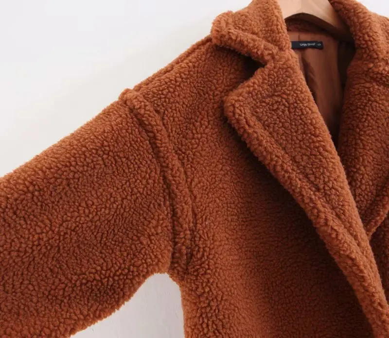Teddy D'agneau Épais Soupe Manteaux Solide De En Surdimensionné Dream2018 Red High Street Et D'hiver Manteau Femmes Fourrure Dames Peluche brown Vestes Laines 4Pqa4