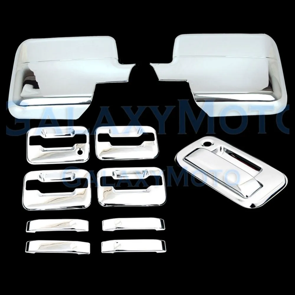 

XYIVYG 2004-2008 For Ford F150 ABS Chrome Mirror+4 Door Handle+no keypad+keyhole+Tailgate Cover kit
