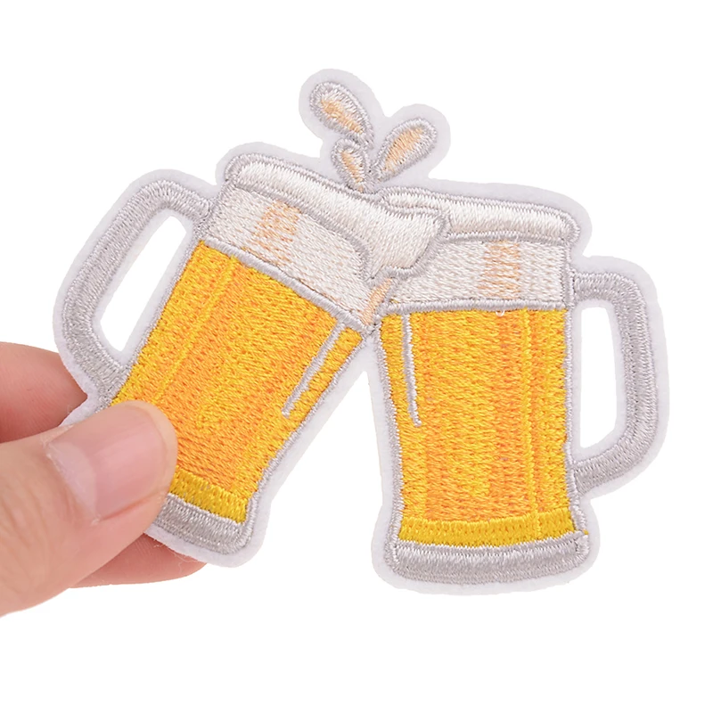 

Hot Clothing girls diy embroidery beer badge iron on patch deal with it biker patches for clothes stickers fabric