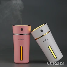 Новейший портативный 300 мл чашка наружная батарея Автомобильный увлажнитель воздуха ночник тумана мини бутылка очиститель воздуха