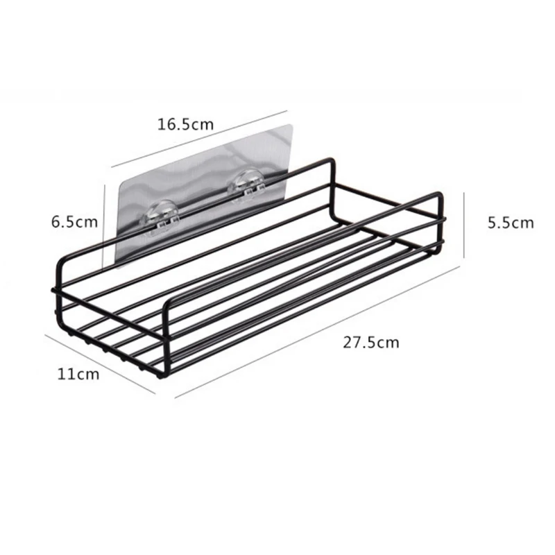 Bath Organizer Baskets Rust Proof Stainless Steel Brushed Suction Shower Holder Rack For Shampoo Conditioner