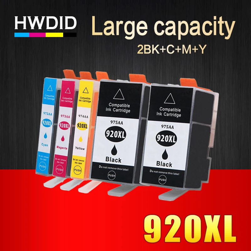 HWDID 5 упаковок 920XL совместимый картридж Замена для HP 920 XL Officejet 6000 6500 6500A 7000 7500 7500A