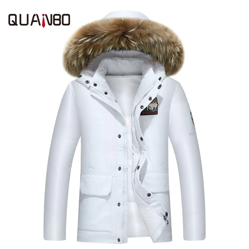 

QUANBO 2019 New Men's and Women's Leisure Down Jacket Winter Thick Short Warm Hight Quality Standard Clothing Male Casual Coats