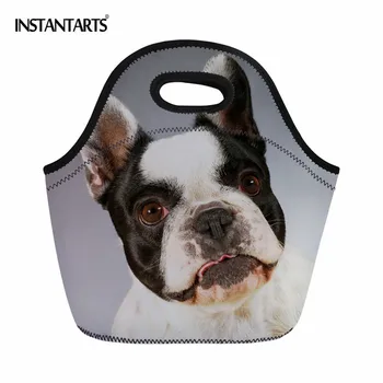 

INSTANTARTS Portable Outdoor Picnic Bags for Women 3D Dog Printed Insulated Lunch Food Bags Kids Hiking Camping Tote Handbags
