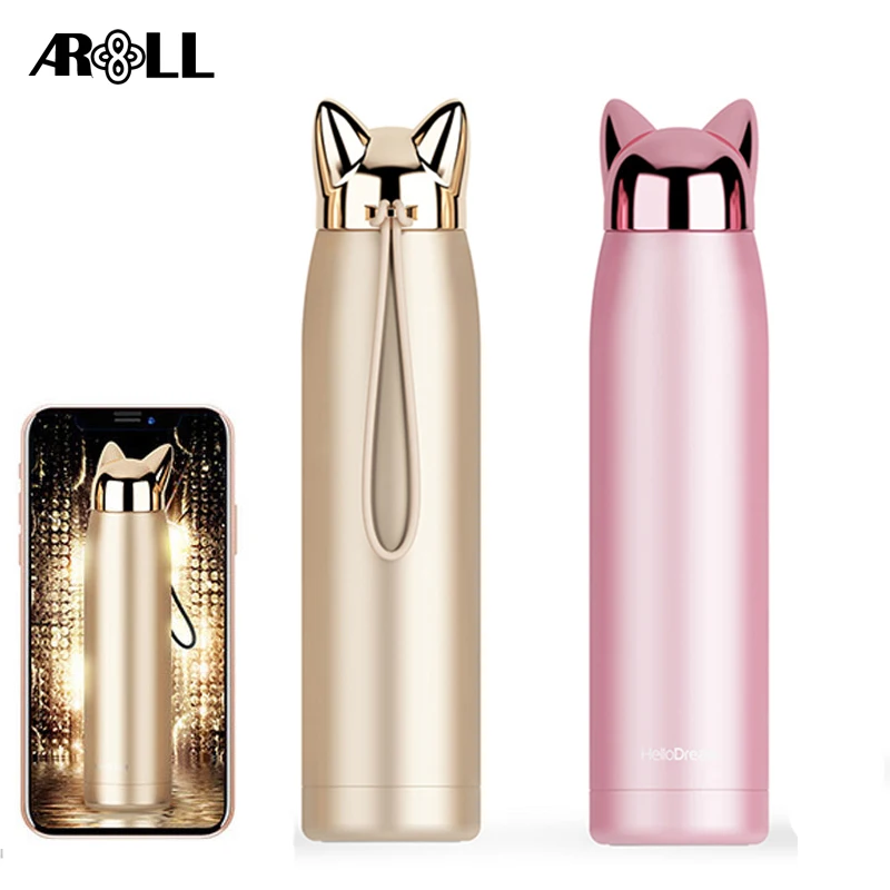 

2019 Cute Fox Thermos Bottle School for Girls Creative Double Wall Vacuum Insulated Thermos Flask for Car