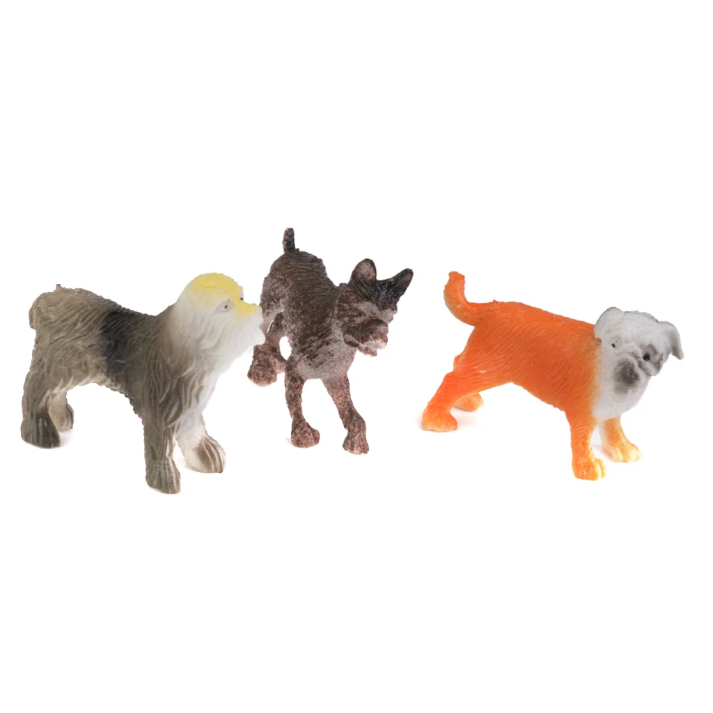 12Pcs/Pack Multi-Color Plastic Dog Pet Animal Model Toy for Kids Children Toddlers Gift Room Desk Table Decor