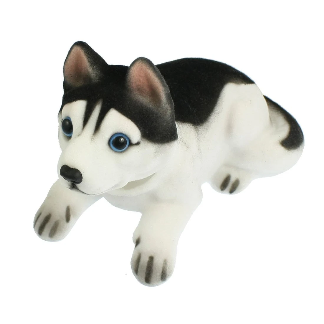 

Car Auto White Black Husky Nodding Dog Decoration w Fragrant Beads