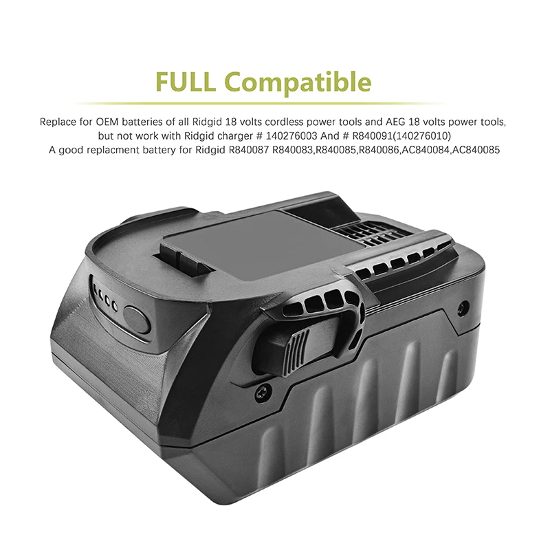 Аккумулятор batcool для Ridgid GEN5X 6000 мАч 18 в 6 0 Ач Hyper li ion большой емкости R840087 R840083 R840085