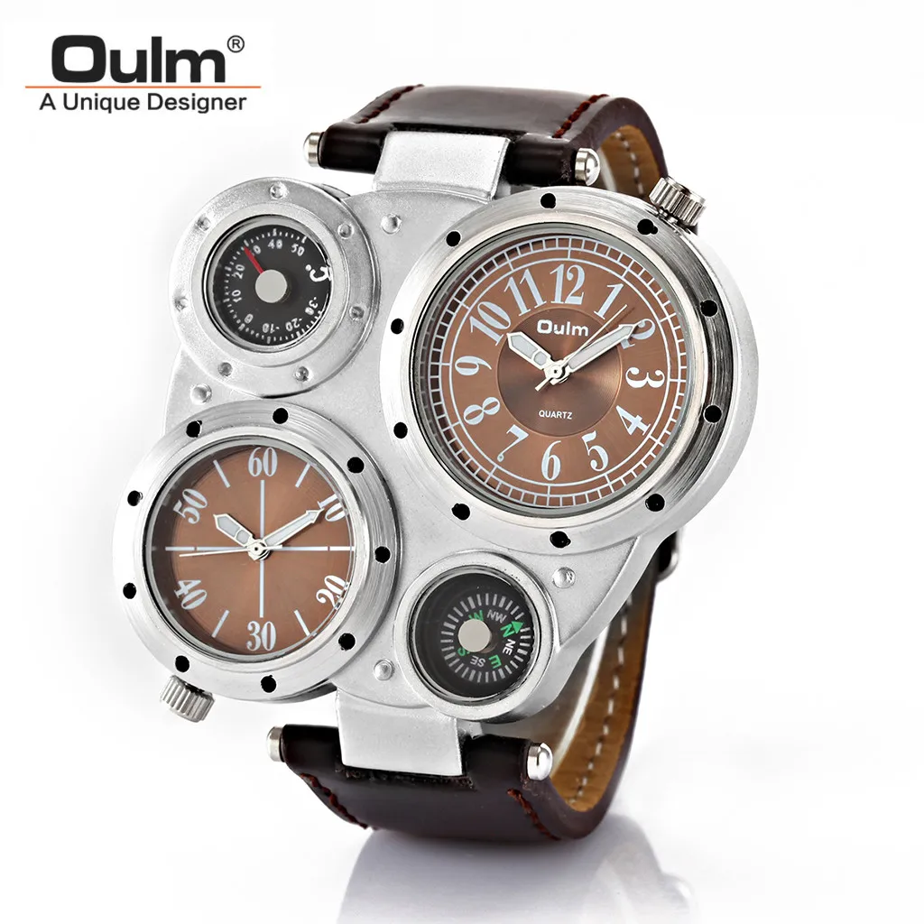 Декоративный термометр компас мужские спортивные часы с двумя часовыми поясами мужские часы relogio masculino reloj hombre