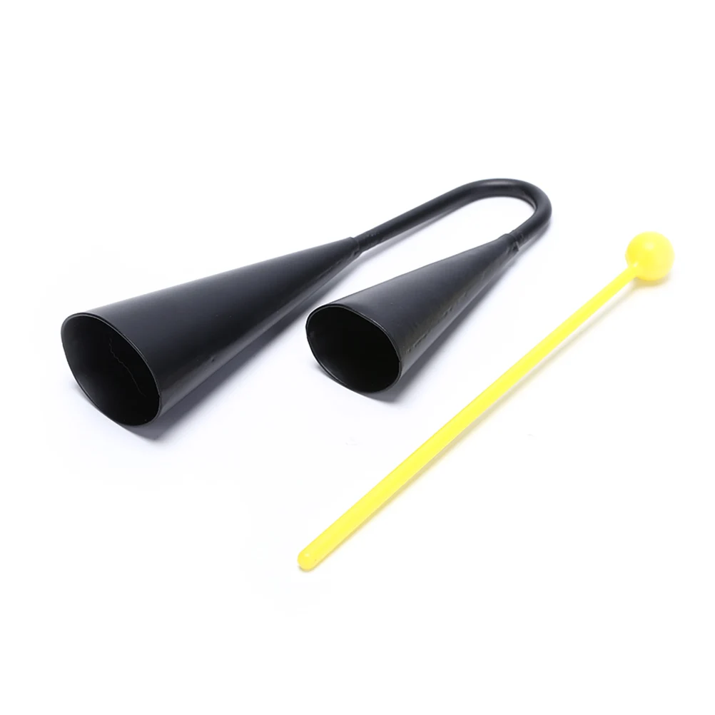 Двухцветная металлическая Колокольчик колокольчик ударный инструмент с ударником музыкальная игрушка