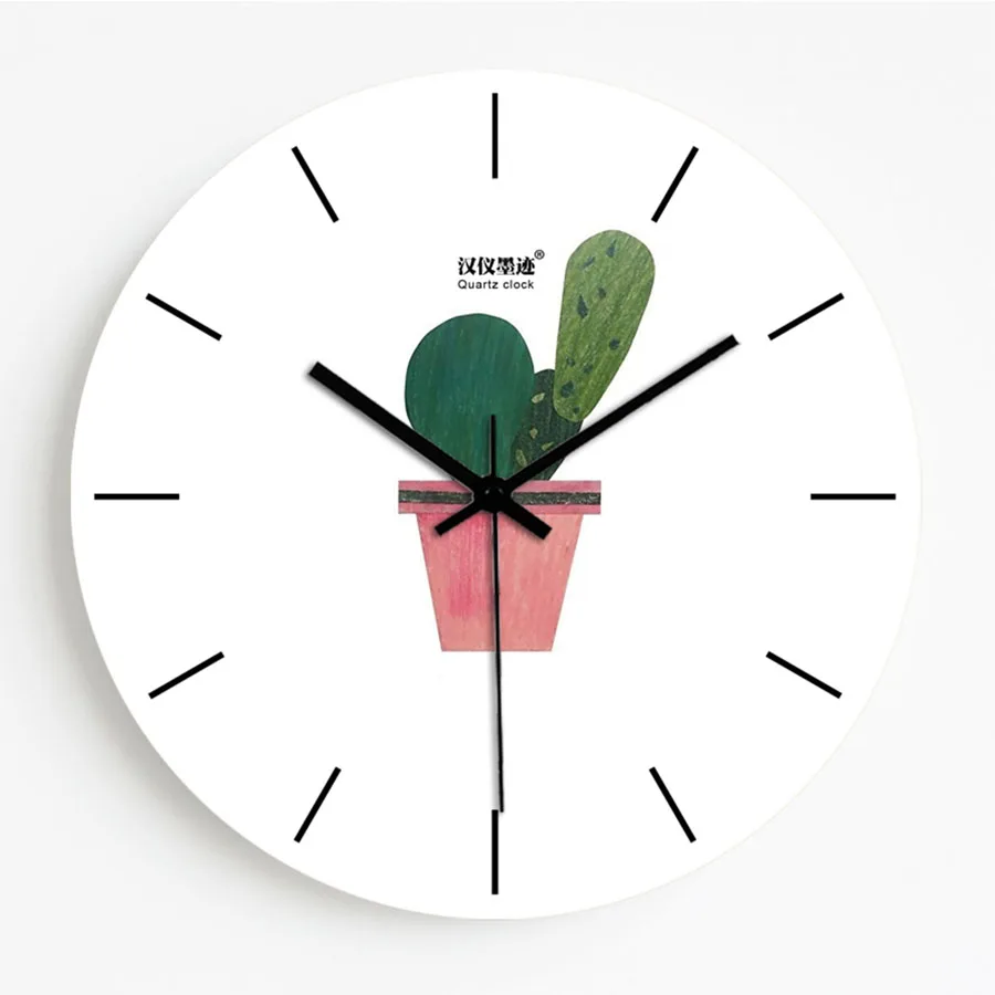 Fresh Plants Wall Clock Modern Design Retro Home Decor Decorations Living Room Wall Clock Digita Wall Watches Home Decor 50Q148