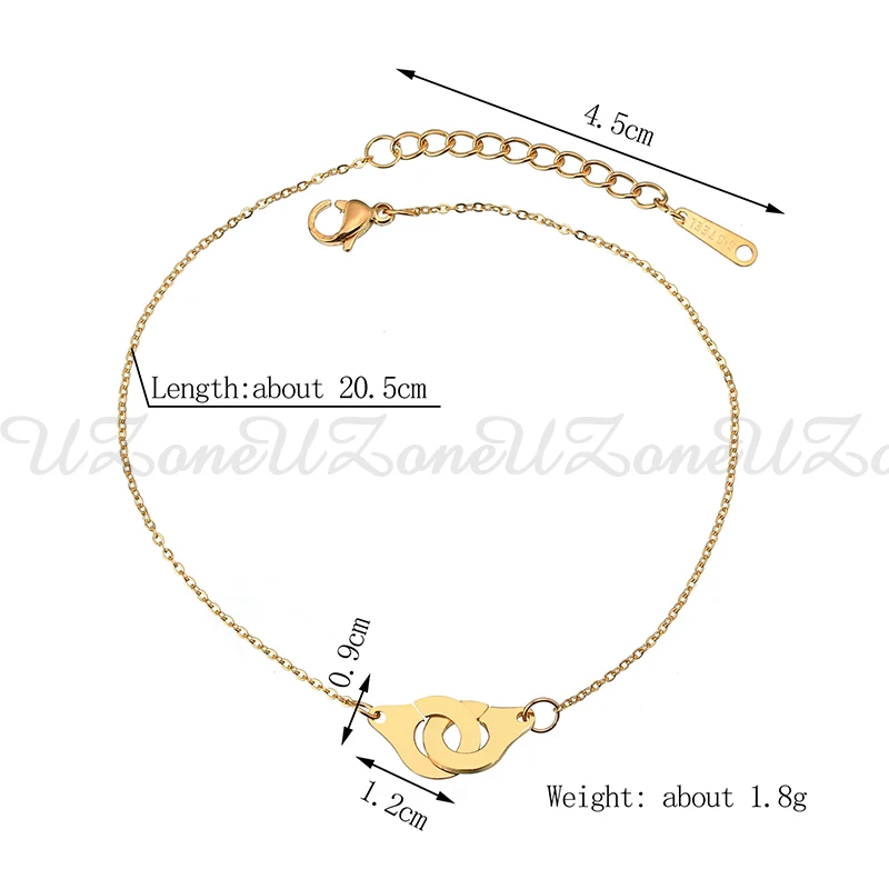 UZone пирсинг в форме наручников из нержавеющей стали браслет Золотые замочек для влюбленных браслеты на День святого Валентина креативный подарок