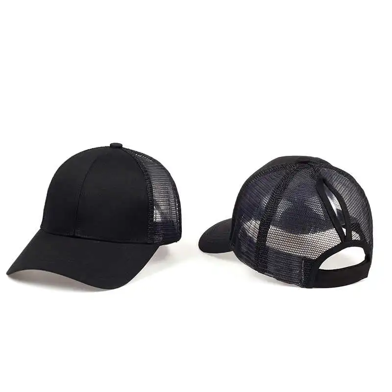 

2019 new styles blank mesh Baseball Hat Hip Hop Snapback hats Men Women outdoor leisure Cap Rear opening ponytail caps