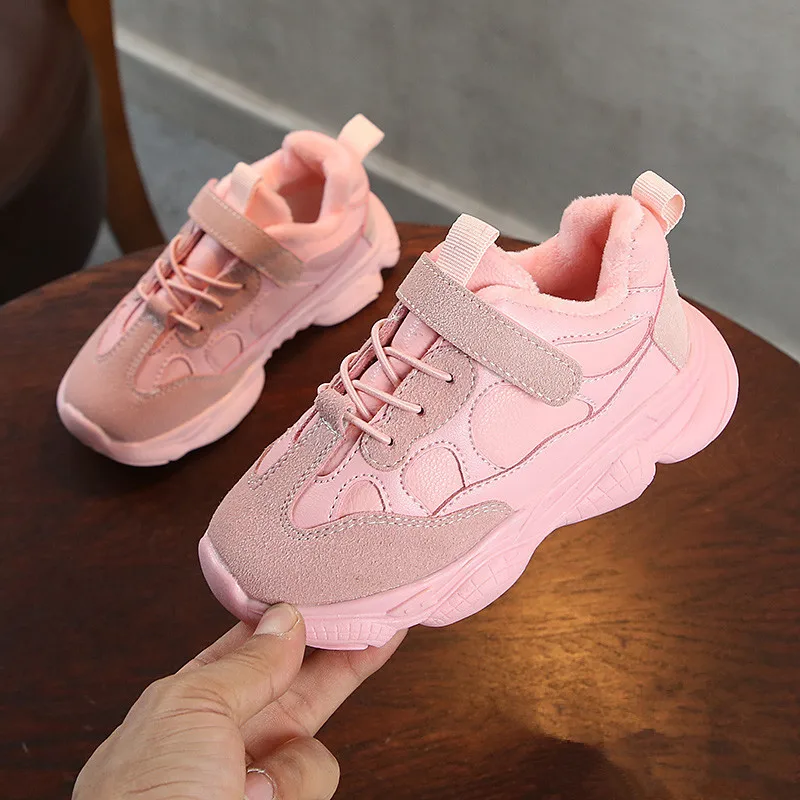 

AFDSWG spring and autumn leather black casual sport shoes boys soft bottom pink kids running shoes gray, running shoes boys
