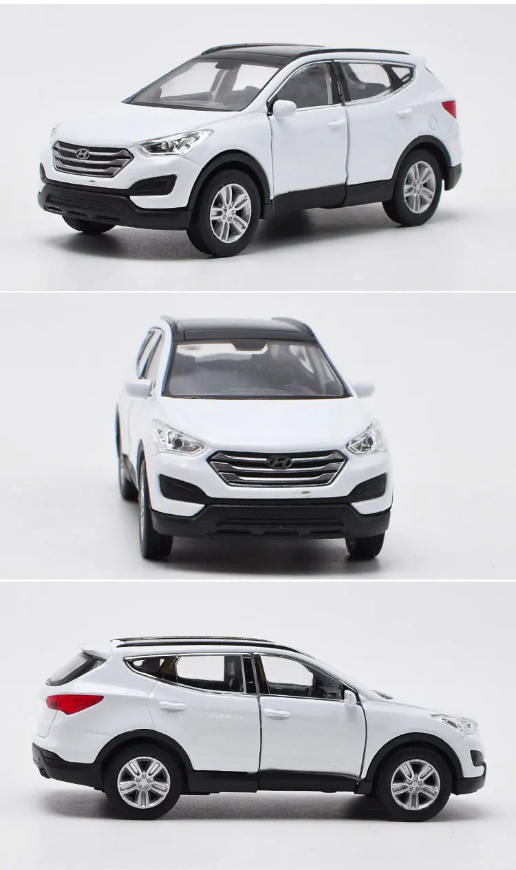 WELLY 1/36 HYUNDAI Santafe SUV литая под давлением модель автомобиля игрушка с вытягиванием назад для детей подарки коллекция игрушек