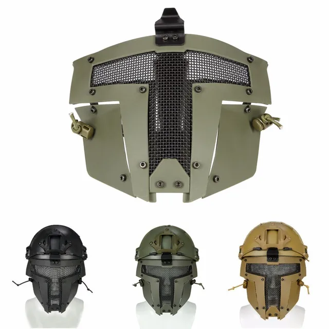 Airsoft Tactical Military Face Mask Full Face Steel Mask FAST Helmet