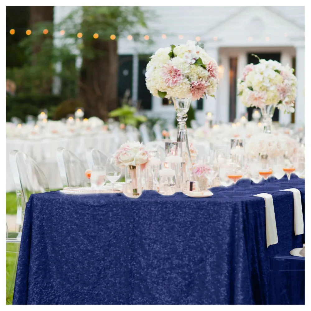 High End 50x72in Navy Blue Sequin Cloth Table Linen Sparkly High End 50x72in Navy Blue Sequin Cloth Table Linen Sparkly Cover For Party Decoration Wedding Ay In Tablecloths From Home Garden On