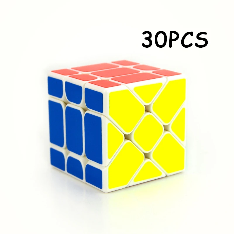 

30PCS YJ YongJun White Magic cube 5.7cm Strange-shape Speed Twist Puzzle Cubo magico Colorful sticker Neo Cube Toys For Children
