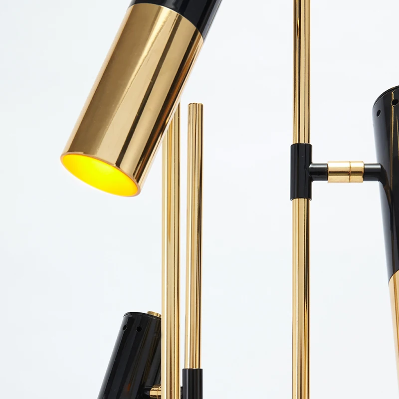Дизайнерские Модные золотые с черной ручкой торшеры постмодерн простой промышленный арт выставочный зал украшение дома освещение
