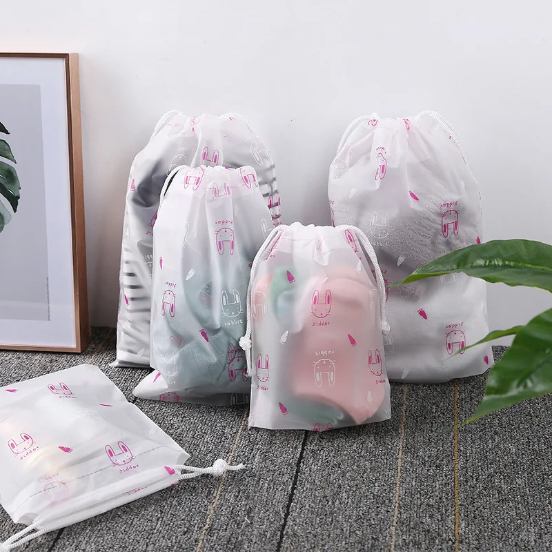 

Transparent Matte Waterproof Travel Storage Bag Women Zipper Make Up Organizer Pouch Toiletry Wash Kit Holder Rabbit Pattern