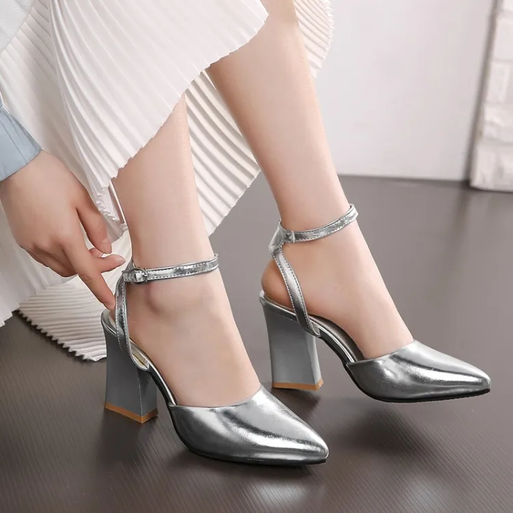 

Big Size 11 12 13 14 high heels sandals women shoes woman summer ladies Women's sandals with thick high heels and thin tips