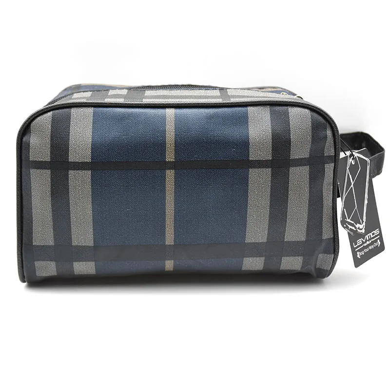 Lavimmos Grid Men Cosmetic Bag Hanging Makeup Bag Nylon Travel