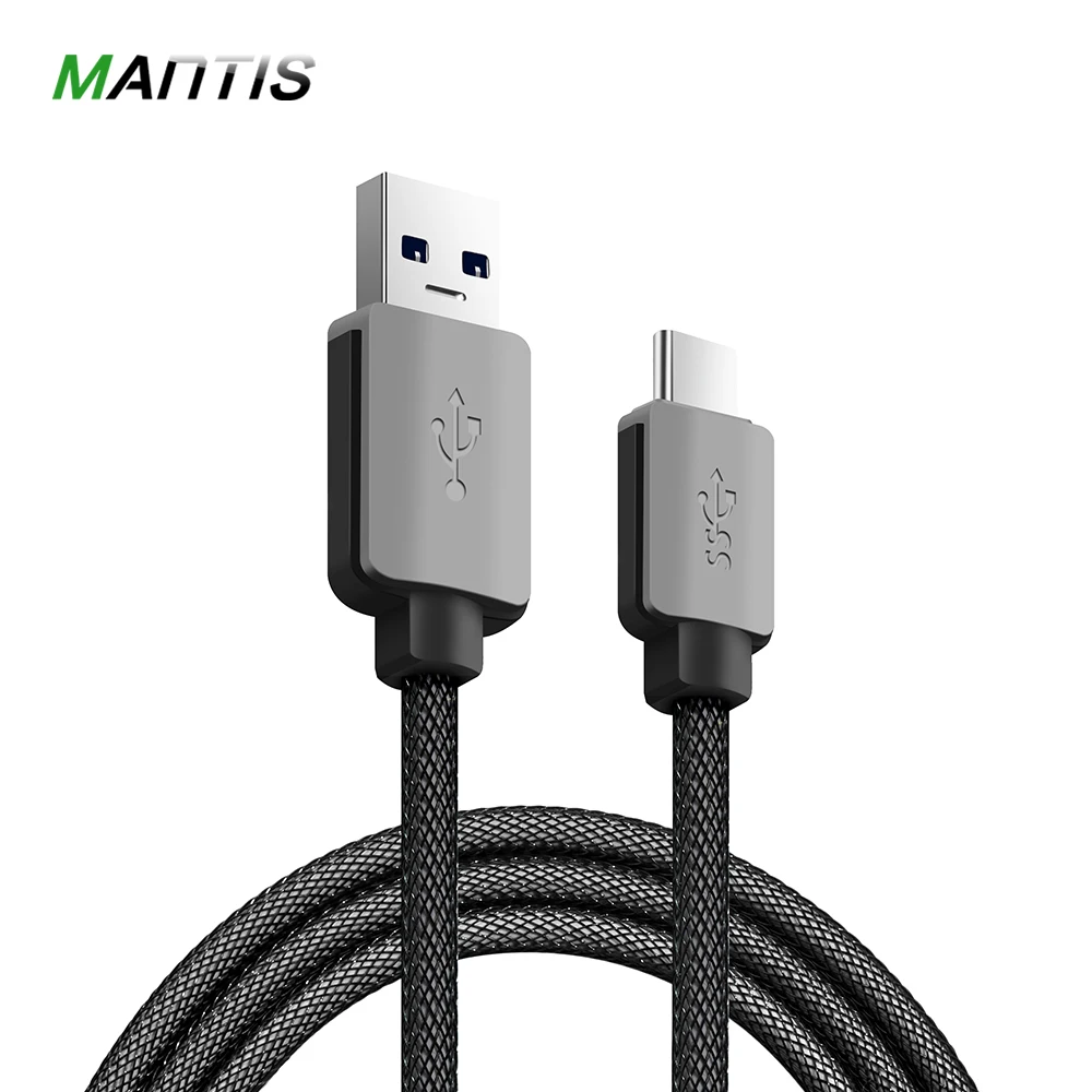 Зарядный кабель Mantis USB Type C металлический плетеный для быстрой зарядки 1 м 3 Xiaomi Huawei