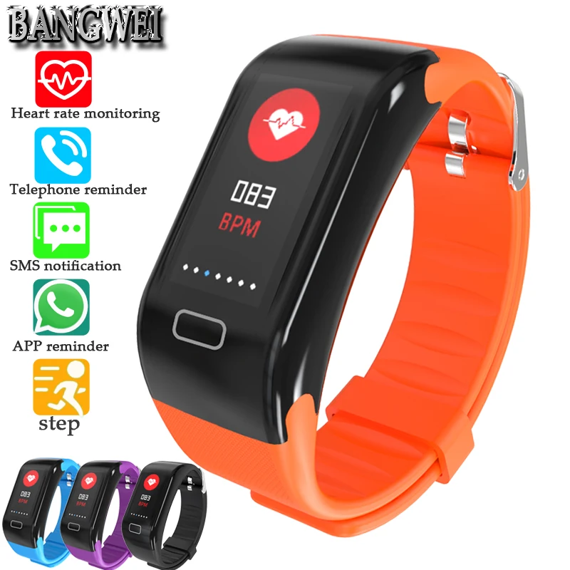

BANGWEI Smart Watch Men Women Color Screen Heart rate blood pressure blood oxygen monitoring Sport pedometer Fitness Smart Watch