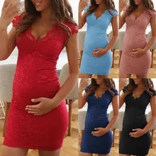 Летние женские платья для беременных без рукавов Летнее кружевное сексуальное платье с v-образным вырезом для фотосъемки 3XL kleid для женщин