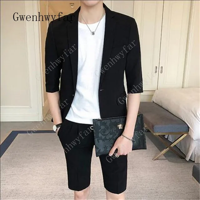 TPSAADE-2018-Latest-Summer-Black-Coat-With-Short-Pants-2-Pieces-Suit-Male-Terno-Tuxedos-Men.jpg_640x640