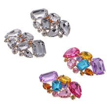 Цветные зажимы для обуви модные треугольные стеклянные Свадебные украшения Аксессуары