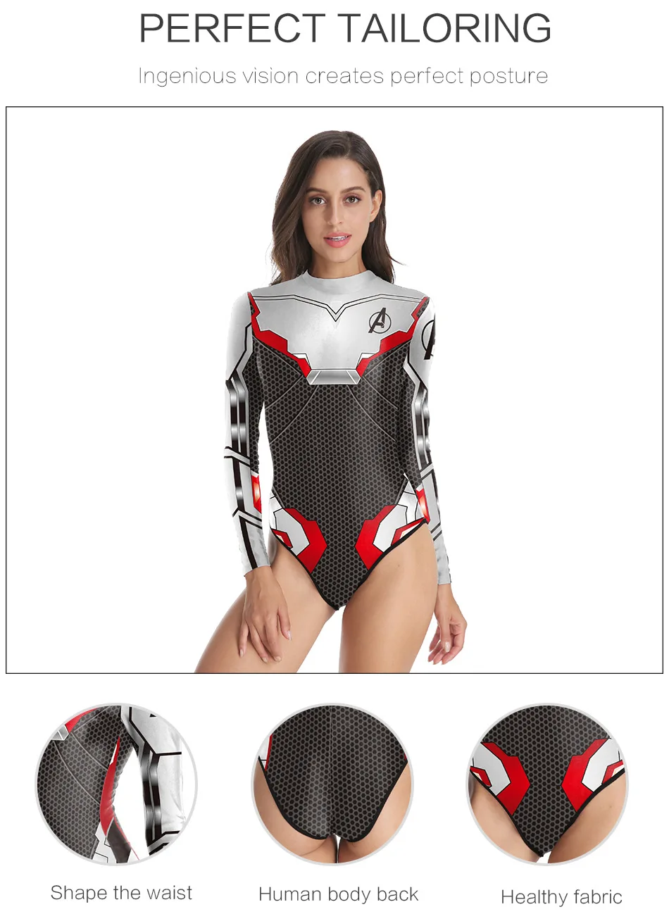 Women Bikini Jumpsuit Swimwear Avengers Endgame Quantum Realm Cosplay Sexy Costumes Bodysuit for 3D printing Jumpsuits Swimsuit