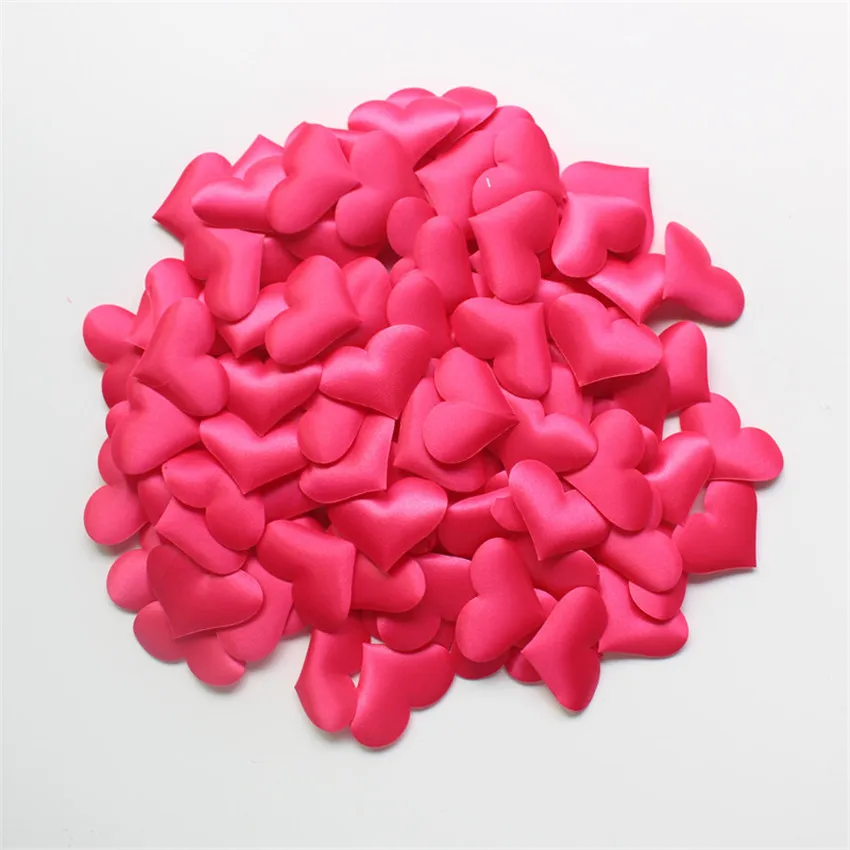 Дешево! 100 шт ткань сердце диаметр 3,5x3,5 см/2x1,5 см конфетти для свадебной вечеринки украшение стола Декорации для вечеринки на день рождения поставки - Цвет: rose