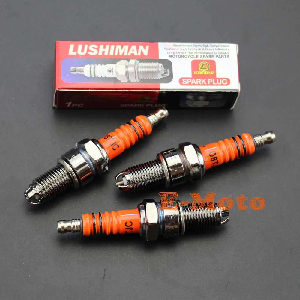 

3x Spark Plug D8TC D8TJC 3 Electrode CG 125 150 200cc CF250 Moped Scooter ATV free shipping