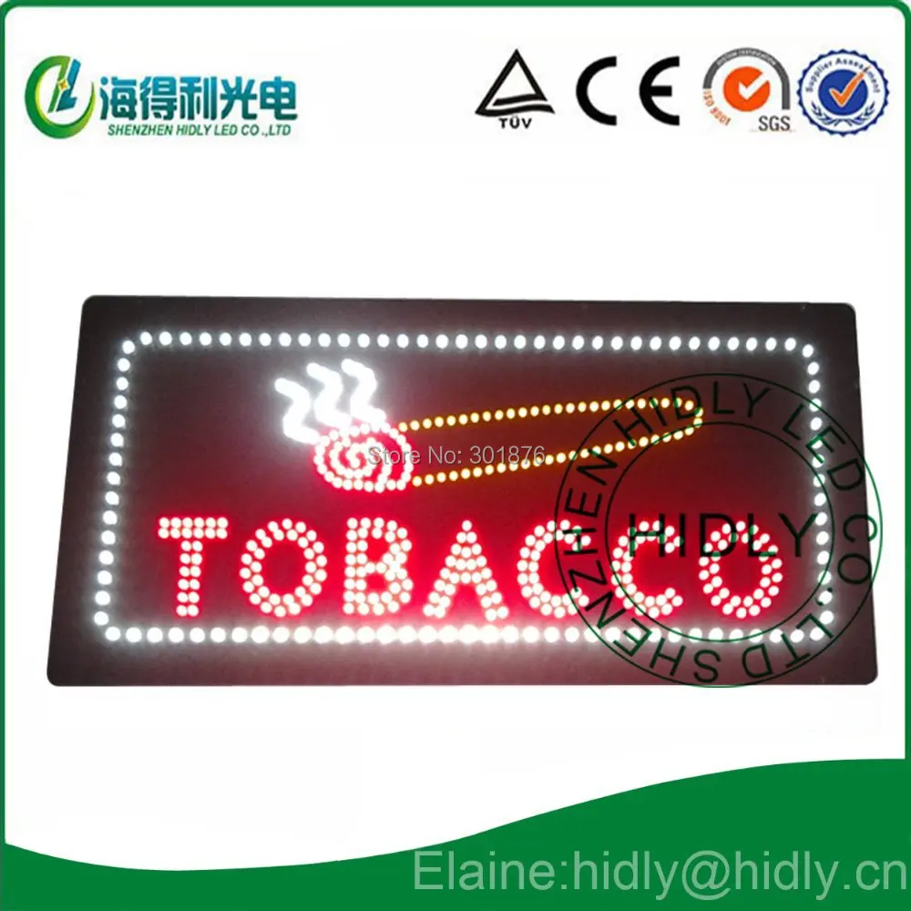

Hidly brand wholesale 17*31inch led TOBACOO sign /High brightness led acrylic sign /smoke shop usage led advertising panel