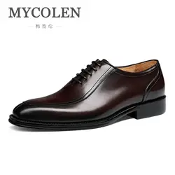 MYCOLEN/Роскошные Дизайнерские мужские ботинки; мужская обувь на плоской подошве; дизайнерская мужская обувь на шнуровке; кожаная обувь на