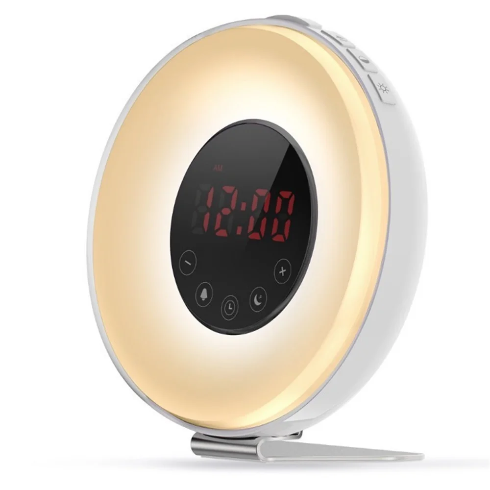 

Wake Up Light Alarm Clock Sunrise Sunset Simulation Color Changing LED Digital Clocks with Snooze FM Radio Night Lights Lamp