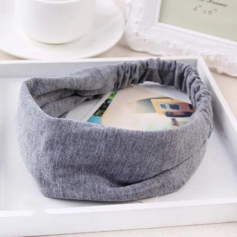 

New Fashion Women Soild Simple Soft Cotton Headband Elastic Hairbands Hair Bands Headwear Elegant Fashion Hair Accessories