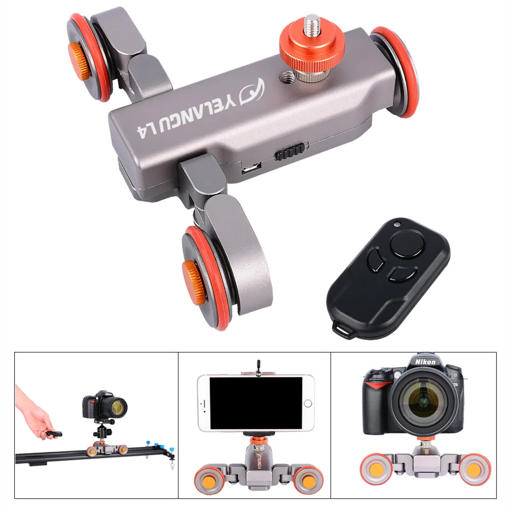 Wireless Remote Control Electric Motorized Dolly Car DSLR Electric Track Slider Video Pulley Rolling Skater for DSLR Smartphone Wireless Remote Control Electric Motorized Dolly Car DSLR Electric Track Slider Video Pulley Rolling Skater for DSLR Smartphone