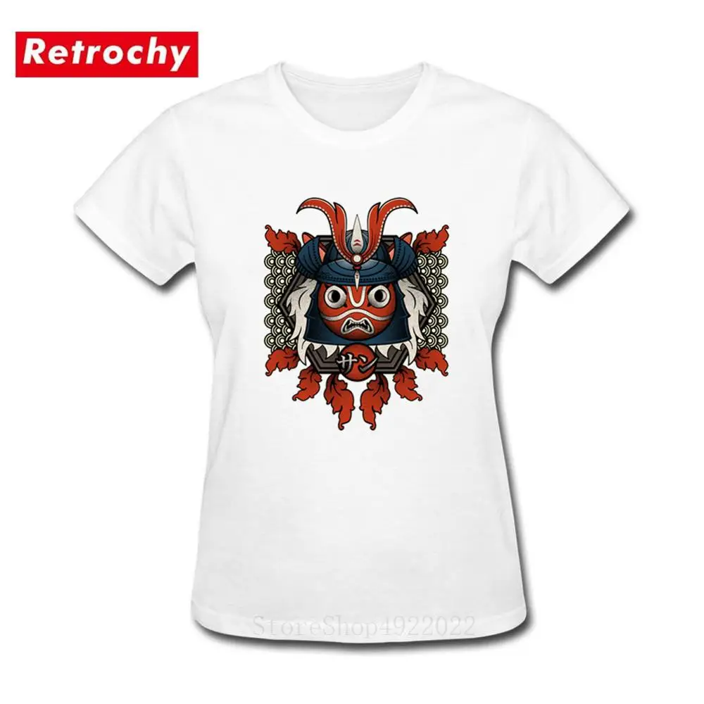 

The Samurai Princess Monnoke T Shirt Women Short Sleeve Organic Pre-Cotton Anime Leia Rebel Star War T-Shirt Hip Hop Mask Tshirt
