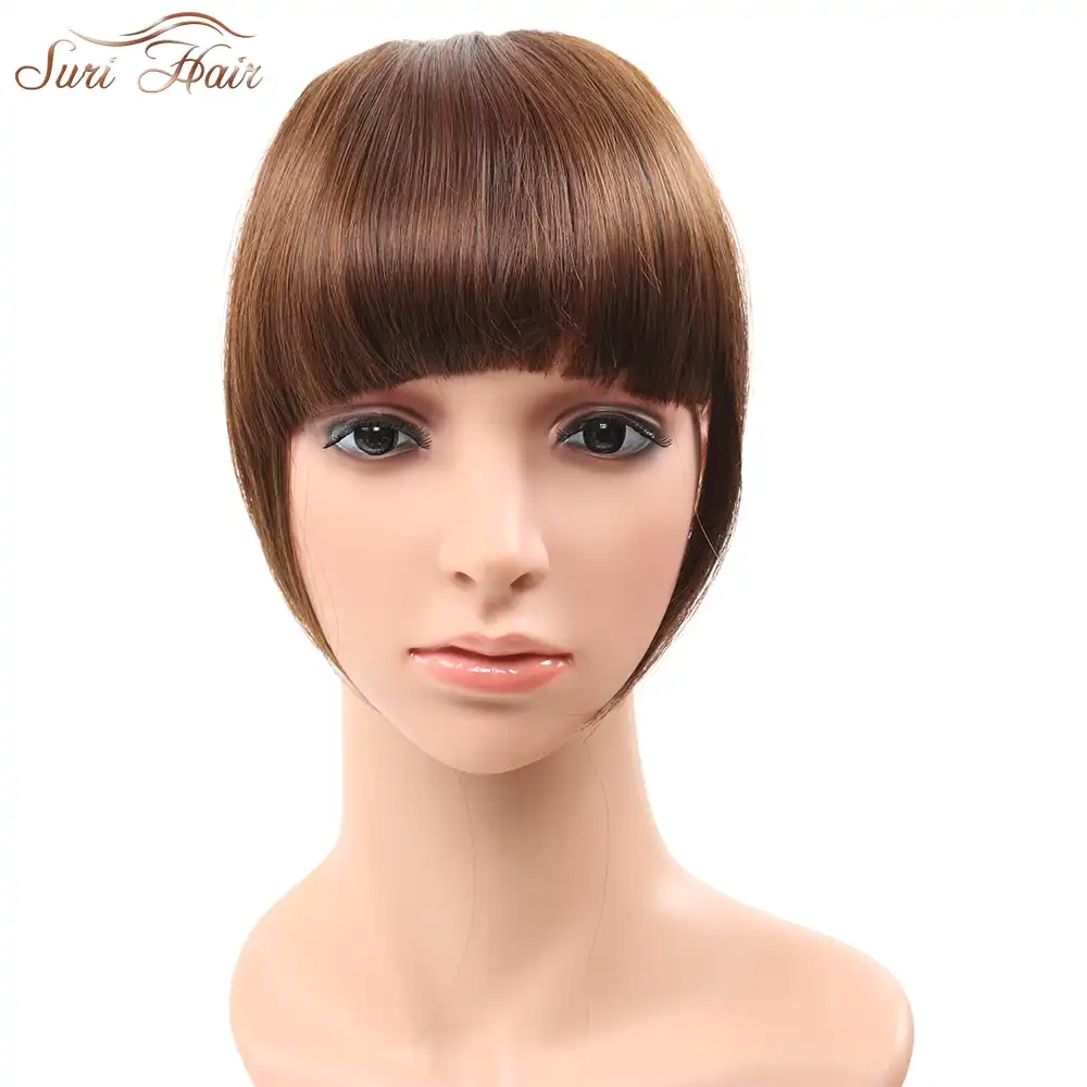 Suri Hair 2pcs Lot Clip In Blunt Bangs Synthetic Fake Hair