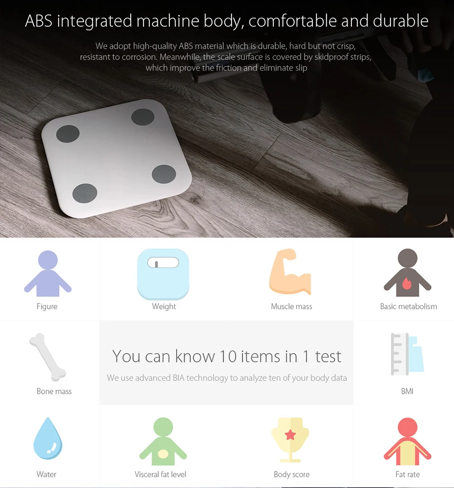 Новая Оригинальная Xiaomi mi смарт-шкала жира 2 с приложением mi fit и монитором композиции тела со скрытым светодиодный дисплеем и большой подушечкой для ног