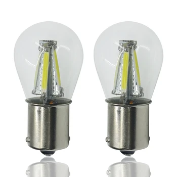 

2 pcs of Perfect led 3W DC12-24V 4 COB Multi Colors Reverse Tail Signals 1156 1157 S25 Car Light Bulbs With Glass Cover