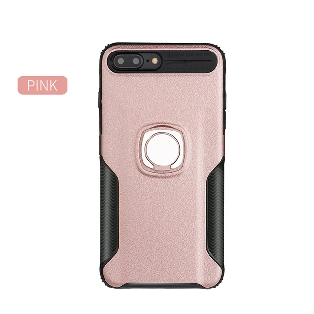 Беспроводной зарядный чехол для телефона huawei P20 Lite Honor V10 7X магнитное металлическое кольцо задняя крышка для iPhone 6 6S 7 Plus OPPO R11 R15 - Цвет: Rose Gold