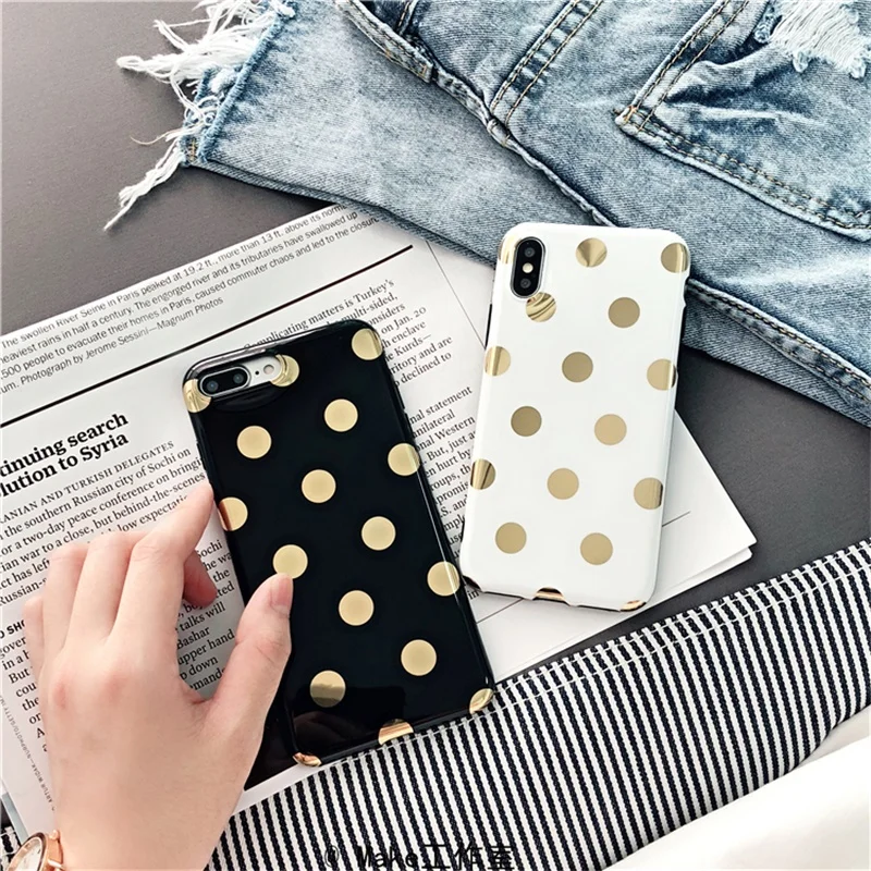 

Soft TPU Case for iphone 6 6s plus X XS MAX XR Cute Polka Dots clear TPU phone Cases For iphone 7 7Plus 8 8plus phone back cover