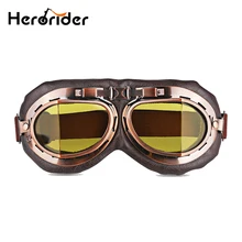 Herorider Foldable Aviator Vintage Motorcycle Goggles Motocross Motorbike Pilot Vintage Helmet Goggles Glasses Retro With Lens