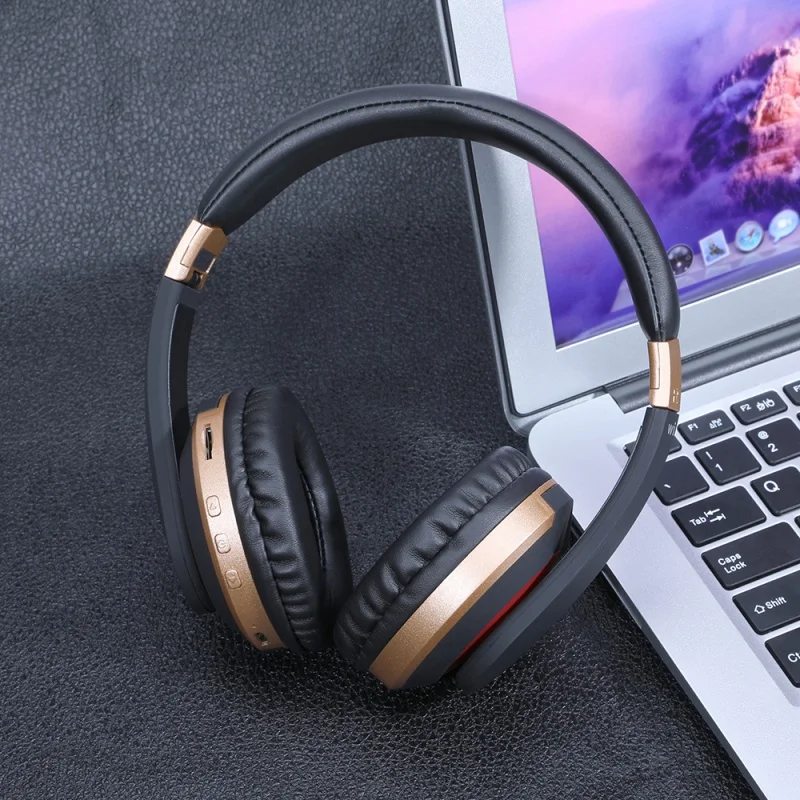 USB зарядка беспроводные Bluetooth наушники над ухом с микрофоном и регулятором