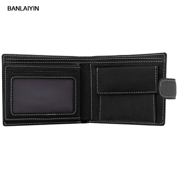 

Black Mens Luxury Soft Business Leather Bifold Wallet Credit Card Holder Purse