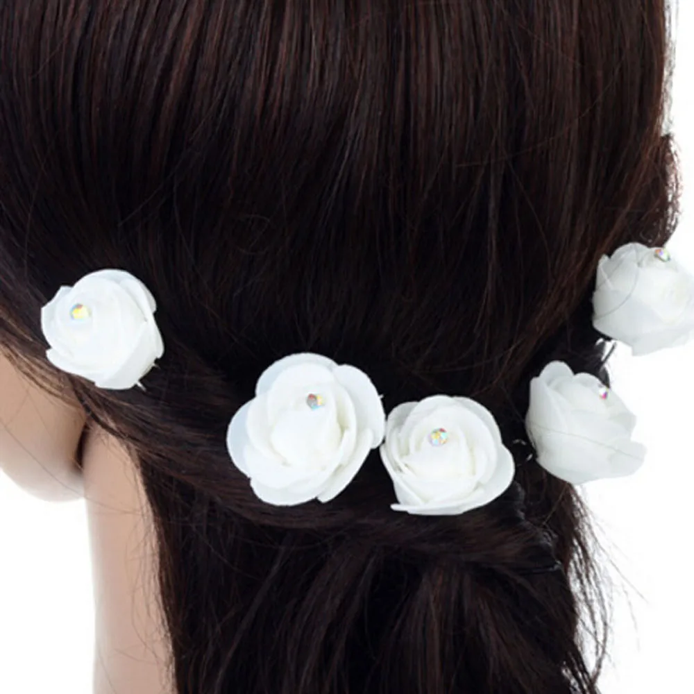 

7 Styles Girls Barrettes Chiffon Tulle Chic Rose Flower Silk for Bridal Wedding Hair Comb Clip hair accessories